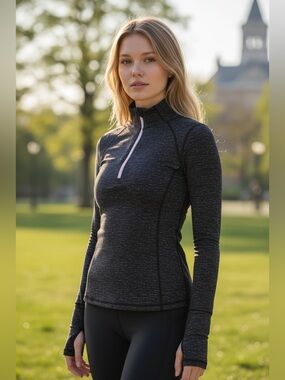 Lululemon Go The Distance 1/2 Zip Butterfly Texture Mink Berry Black Size 6